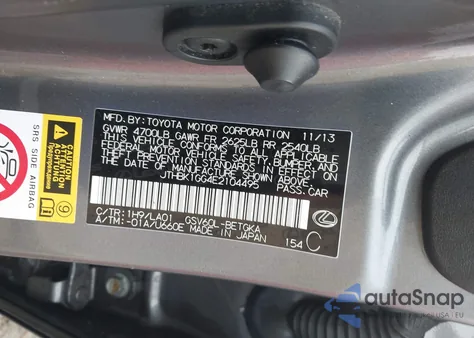 2014 Lexus Es 350 z USA, uszkodzony, nr VIN JTHBK1GG4E2104495